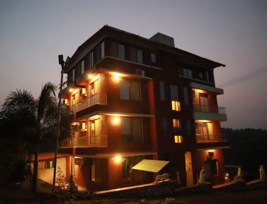 Serene night atmosphere resort